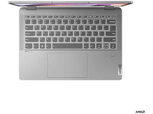 Charger l&#39;image dans la galerie, Ordinateur portable vu d&#39;en haut. Argenté, ouvert, clavier visible.
