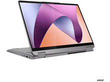 Charger l&#39;image dans la galerie, Ordinateur portable argenté avec écran ouvert affichant un design abstrait coloré sur fond blanc.
