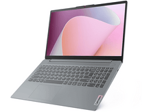 Charger l&#39;image dans la galerie, Un ordinateur portable gris avec un écran affichant un arrière-plan abstrait rose et blanc. Il est sur une surface blanche.
