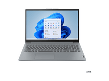 Charger l&#39;image dans la galerie, Un ordinateur portable Lenovo est ouvert, affichant l&#39;écran d&#39;accueil de Windows 11. Le clavier est visible. Logo AMD en bas à droite.
