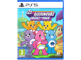 Couverture du jeu Les Bisounours: Libérez la Magie. Cinq Bisounours sont montrés.