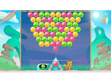 Charger l&#39;image dans la galerie, Un écran de jeu avec des bulles. Un ours tire des bulles pour faire correspondre les couleurs.
