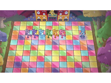 Charger l&#39;image dans la galerie, Une scène de jeu avec des ours dansant sur une piste colorée. Ours DJ en arrière-plan.
