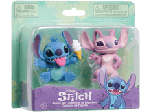 Charger l&#39;image dans la galerie, Figurines Disney Stitch et Angel dans un emballage plastique. Les deux sont respectivement bleus et roses.

