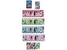 Charger l&#39;image dans la galerie, Jeu de cartes UNO Lilo et Stitch. Les cartes sont affichées, montrant les personnages et les chiffres. Fond coloré.
