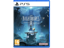 Charger l&#39;image dans la galerie, Un boîtier de jeu PS5 pour &#39;Little Nightmares II&#39;, montrant une scène sombre et surréaliste.
