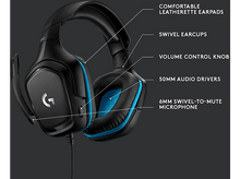 Charger l&#39;image dans la galerie, LOGITECH Casque gamer G432 Noir / Bleu
