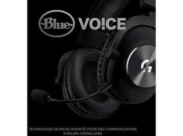 Casque noir avec microphone et logo argenté 