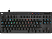 Charger l&#39;image dans la galerie, Clavier mécanique noir avec touches colorées et logo &#39;G&#39;, sur fond noir.
