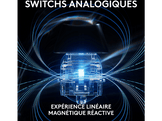 Gros plan sur un interrupteur de clavier avec les mots Switches Analogiques.