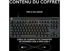 Charger l&#39;image dans la galerie, Clavier noir avec touches blanches, avec un câble de chargement noir en bas.
