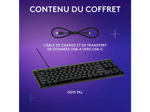 Charger l&#39;image dans la galerie, LOGITECH Clavier Gaming G515 TKL Wired Low Profile RGB AZERTY Noir
