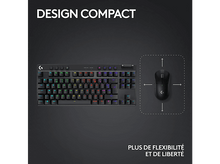 Charger l&#39;image dans la galerie, LOGITECH Clavier gaming sans fil G PRO X TKL Lightspeed RGB AZERTY Noir (920-012131)
