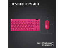 Charger l&#39;image dans la galerie, LOGITECH Clavier gamer G PRO X TKL Lightspeed RGB AZERTY Rose (920-012156)
