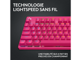 LOGITECH Clavier gamer G PRO X TKL Lightspeed RGB AZERTY Rose (920-012156)