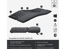 Charger l&#39;image dans la galerie, LOGITECH Clavier sans fil Ergo K860 AZERTY Noir (920-010104)

