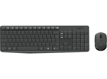 Charger l&#39;image dans la galerie, Combo clavier et souris sans fil Logitech. Clavier gris avec souris à droite.

