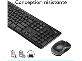 LOGITECH Clavier sans fil et Souris sans fil MK270 AZERTY Noir (920-004524)