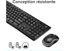 Charger l&#39;image dans la galerie, LOGITECH Clavier sans fil et Souris sans fil MK270 AZERTY Noir (920-004524)
