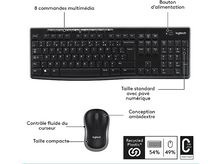 Charger l&#39;image dans la galerie, LOGITECH Clavier sans fil et Souris sans fil MK270 AZERTY Noir (920-004524)
