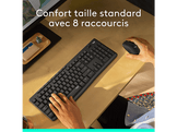 LOGITECH Clavier sans fil et Souris sans fil MK295 AZERTY Gris (920-009803)