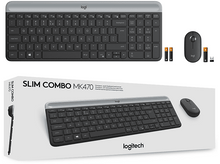 Charger l&#39;image dans la galerie, LOGITECH Clavier sans fil et Souris sans fil MK470 AZERTY Noir (920-009194)
