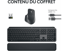 Charger l&#39;image dans la galerie, Mains tapant sur un clavier éclairé. Le clavier est sur un bureau, des lumières se reflètent.
