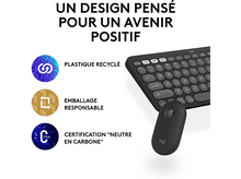 Charger l&#39;image dans la galerie, LOGITECH Clavier sans fil + Souris sans fil Pebble 2 Combo AZERTY Noir (920-012209)
