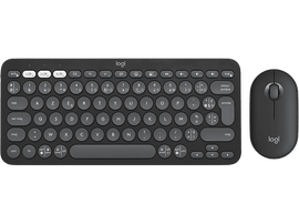 LOGITECH Clavier sans fil + Souris sans fil Pebble 2 Combo AZERTY Noir (920-012209)