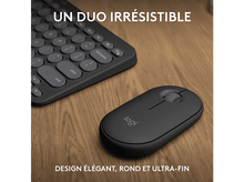 Charger l&#39;image dans la galerie, LOGITECH Clavier sans fil + Souris sans fil Pebble 2 Combo AZERTY Noir (920-012209)
