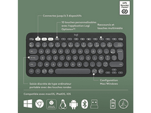 Charger l&#39;image dans la galerie, LOGITECH Clavier sans fil et Souris sans fil Pebble 2 Combo AZERTY Noir (920-012209)
