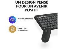 Charger l&#39;image dans la galerie, LOGITECH Clavier sans fil et Souris sans fil Pebble 2 Combo AZERTY Noir (920-012209)
