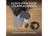 LOGITECH Clavier sans fil et Souris sans fil Pebble 2 Combo AZERTY Noir (920-012209)