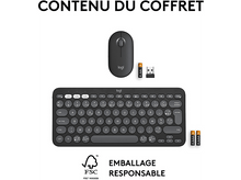 Charger l&#39;image dans la galerie, LOGITECH Clavier sans fil et Souris sans fil Pebble 2 Combo AZERTY Noir (920-012209)
