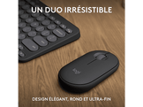 LOGITECH Clavier sans fil et Souris sans fil Pebble 2 Combo AZERTY Noir (920-012209)