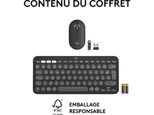 Charger l&#39;image dans la galerie, LOGITECH Clavier sans fil + Souris sans fil Pebble 2 Combo AZERTY Noir (920-012209)
