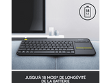 LOGITECH Clavier sans fil K400 Plus AZERTY Noir (920-007131) Sans fil Clavier sans fil Noir