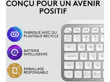 Charger l&#39;image dans la galerie, Clavier avec texte : Conçu pour un avenir positif. Comprend des icônes de recyclage.
