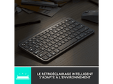 LOGITECH Clavier sans fil MX Keys Mini Illuminated AZERTY Gris (920-010483)