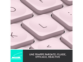 LOGITECH Clavier sans fil MX Keys Mini Illuminated AZERTY Rose (920-010484)