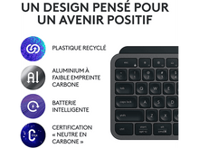 Charger l&#39;image dans la galerie, LOGITECH Clavier sans fil MX Keys S AZERTY BE Graphite (920-011574)
