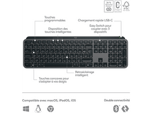 Charger l&#39;image dans la galerie, LOGITECH Clavier sans fil MX Keys S AZERTY BE Graphite (920-011574)
