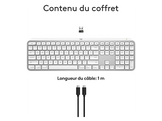 LOGITECH Clavier sans fil MX Keys S pour Mac AZERTY Blanc (920-011626)