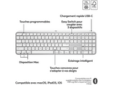 LOGITECH Clavier sans fil MX Keys S pour Mac AZERTY Blanc (920-011626)
