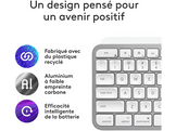 LOGITECH Clavier sans fil MX Keys S pour Mac AZERTY Blanc (920-011626)
