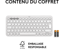 Charger l&#39;image dans la galerie, LOGITECH Clavier sans fil Pebble Keys 2 K380s AZERTY Blanc (920-011804)
