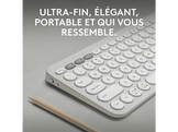 LOGITECH Clavier sans fil Pebble Keys 2 K380s AZERTY Blanc (920-011804) Sans fil Clavier sans fil Blanc