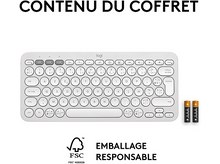 Charger l'image dans la galerie, LOGITECH Clavier sans fil Pebble Keys 2 K380s AZERTY Blanc (920-011804) Sans fil Clavier sans fil Blanc
