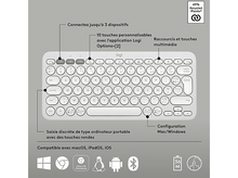 Charger l'image dans la galerie, LOGITECH Clavier sans fil Pebble Keys 2 K380s AZERTY Blanc (920-011804) Sans fil Clavier sans fil Blanc
