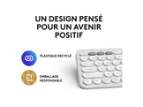 LOGITECH Clavier sans fil Pebble Keys 2 K380s AZERTY Blanc (920-011804) Sans fil Clavier sans fil Blanc